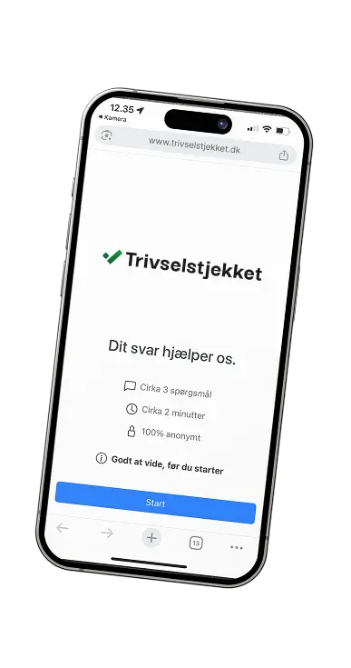 Tilfredshedstjekket vist på en smartphone